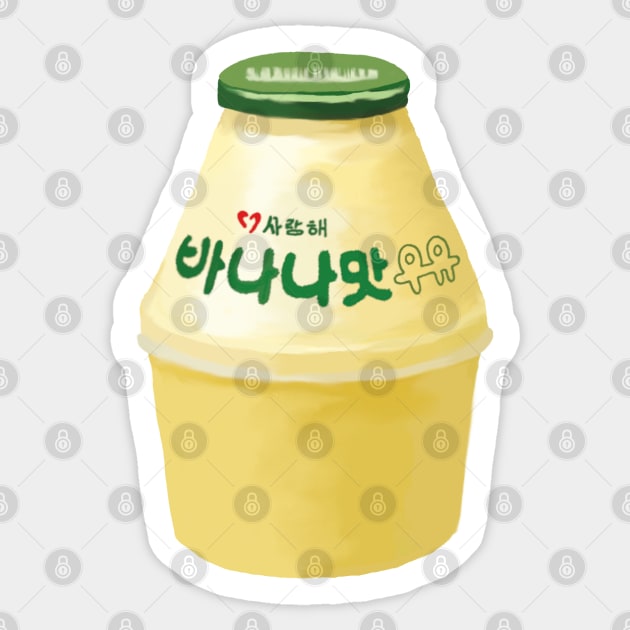 Banana Milk 바나나맛 우유 Sticker by MandyE